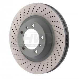 Porsche 911 Brake Rotor (1) - Front Left - SHW Performance - Drilled-Dimpled MB - 3.8L - `15-`16