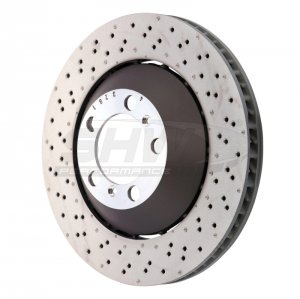 Porsche 911 Brake Rotor (1) - Left Front - SHW Performance - Drilled-Dimpled Lightweight - `16-`19