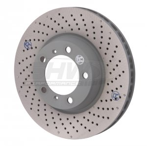 Porsche 911 Brake Rotor (1) - Front Right - SHW Performance - Drilled-Dimpled MB - 3.8L - 2012