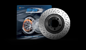 Porsche 911 Brake Rotor (1) - Right Front - SHW Performance - Drilled-Dimpled Lightweight - 3.8L - `10-`11