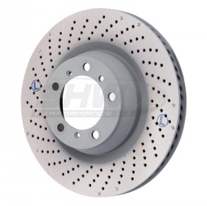 Porsche 911 Brake Rotor (1) - Left Rear - SHW Performance - Drilled-Dimpled MB - 3.8L - `07-`13