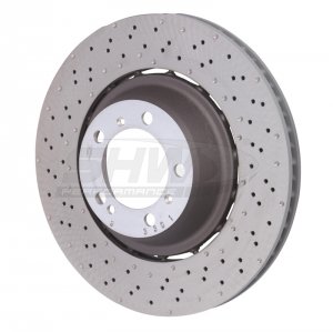 Porsche 911 Brake Rotor (1) - Rear - SHW Performance - Drilled-Dimpled LW - 3.8L - `14-`19