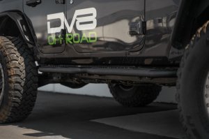 Jeep Wrangler JL Hinge Mounted Steps - DV8 Offroad - OE Plus - black - `18-`23