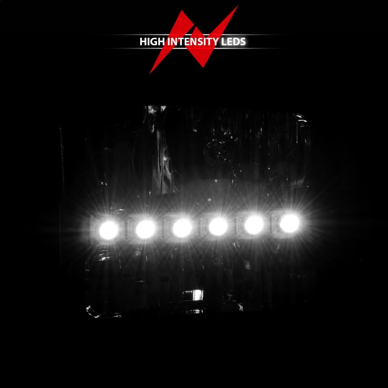 Ford Excursion Headlights - ANZO - Crystal with LED Strip - Black - `00-`04