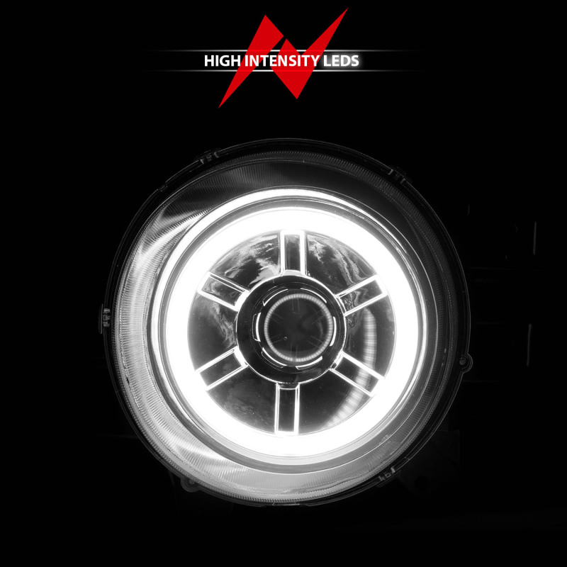 Toyota FJ Cruiser Projector Headlights - Front - ANZO - w/Halo - Clear Lens - Chrome Housing - CCFL - Chrome - `07-`13