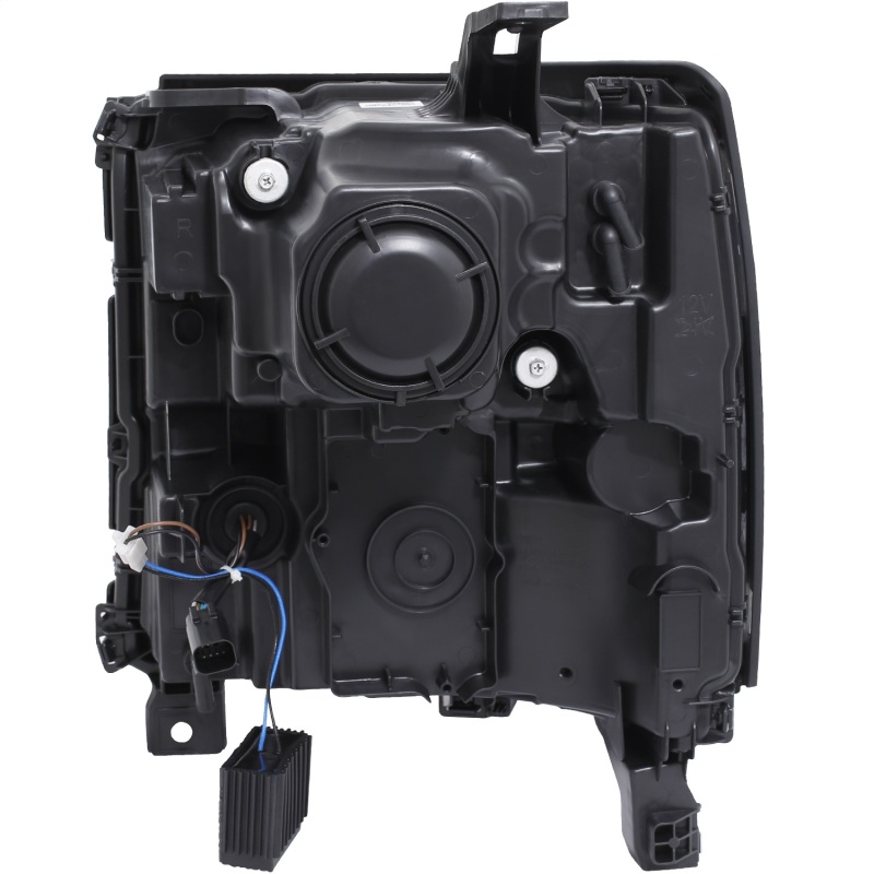 Chevrolet Silverado 1500 Projector Headlights - ANZO - Plank Style with Amber/Sequential Turn Signal - Black - `16-`27