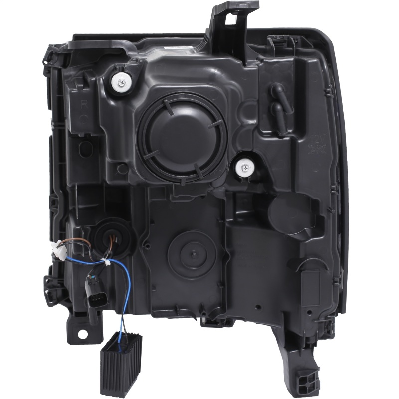 Chevrolet Silverado 1500 Projector Headlights - ANZO - Plank Style with Amber/Sequential Turn Signal - Black - `16-`27