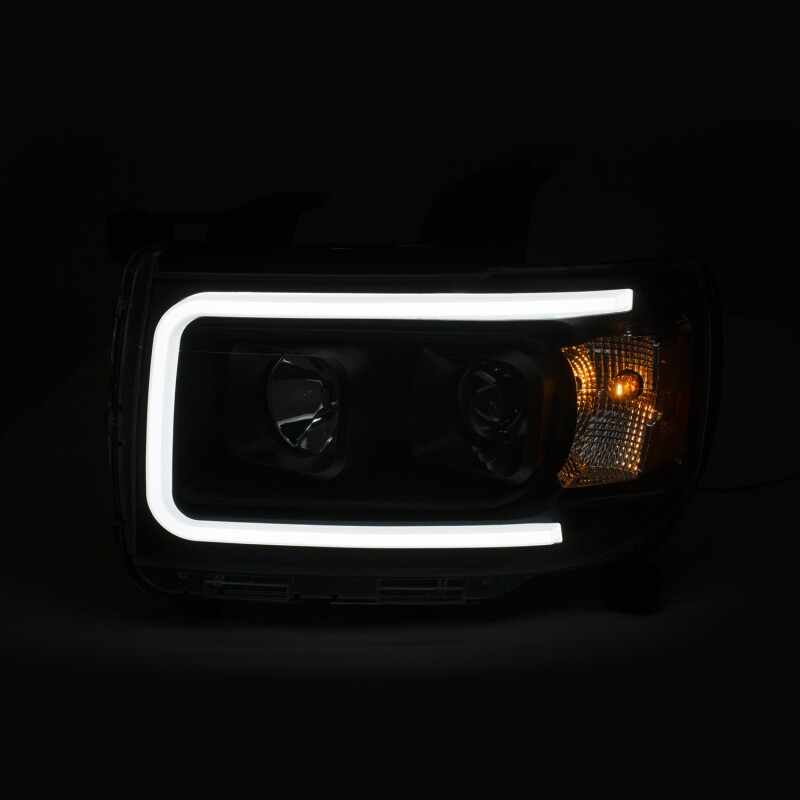 GMC Canyon Projector Headlights - ANZO - Plank Style Design - Black w/ Amber - `15-`27