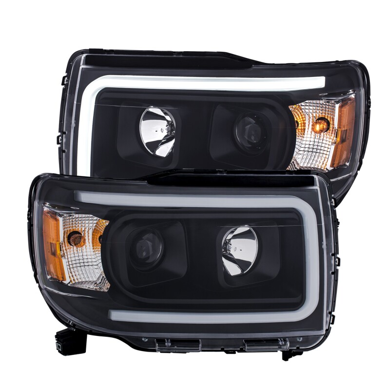 GMC Canyon Projector Headlights - ANZO - Plank Style Design - Black w/ Amber - `15-`27