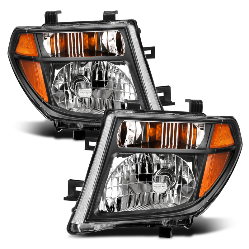 Nissan Pathfinder Crystal Headlights - ANZO - Clear Lens, Black Housing - Black Amber - `05-`08