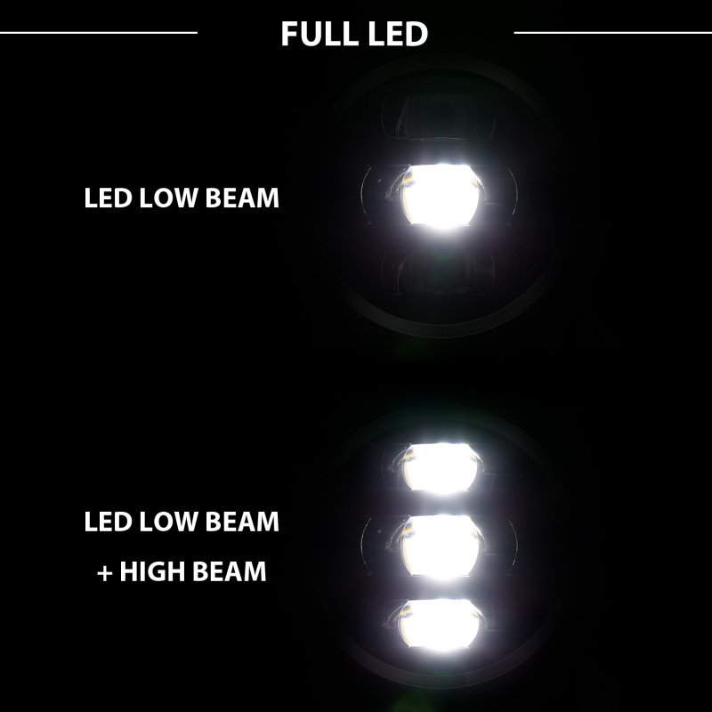 Jeep Wrangler LED/Projector Headlights - ANZO - Plank Style Design - Black - `18-`19