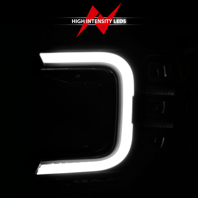 Ford F-150 LED Projector Headlights - ANZO - Light Bar Sequential Signal - Black - `18-`20
