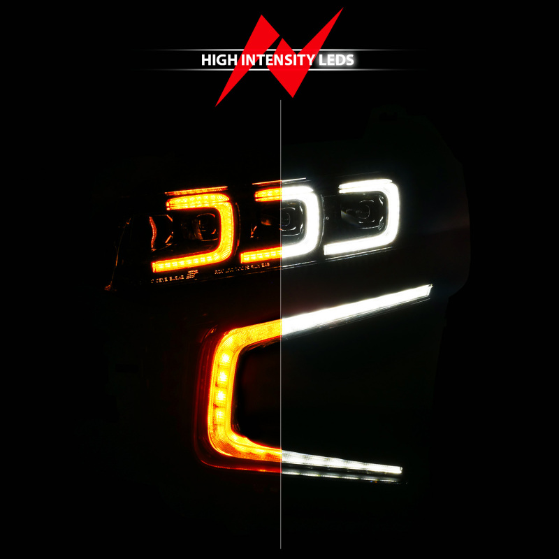 Chevrolet Tahoe LED/Projector Headlights - Left Side - ANZO - Light Bar Style w/ Sequential DRL - Black - `21-`23