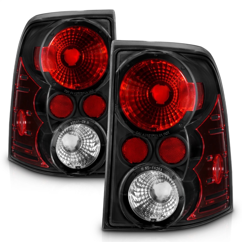Ford Explorer Taillights - ANZO - Clear Lens, Black Housing, Pair - Black - `02-`05