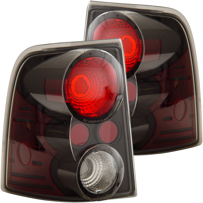 Ford Explorer Taillights - ANZO - Clear Lens, Black Housing, Pair - Black - `02-`05