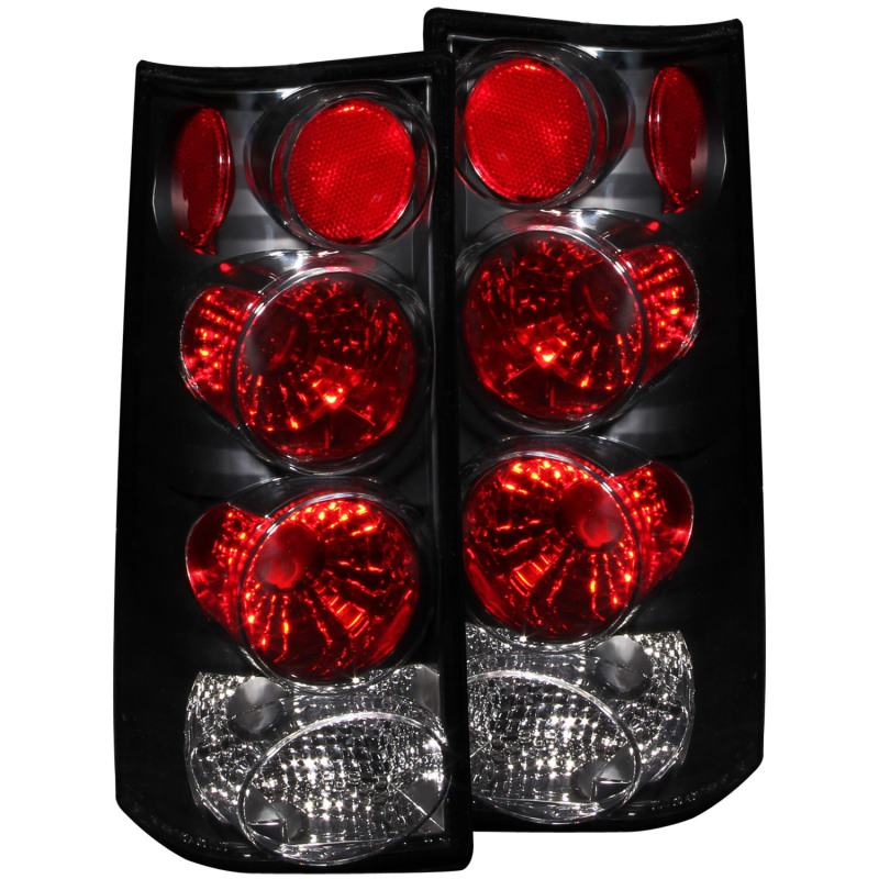 GMC Savana Taillights - ANZO - Clear Lens, Black Housing - Black - `96-`02