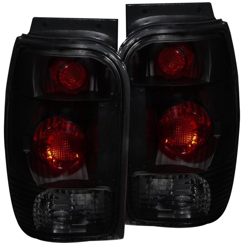 Ford Explorer Taillights - Rear - ANZO - Dark Smoke - `98-`01