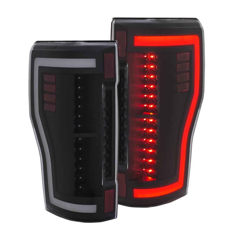 Ford F-250 LED Taillights - Rear - ANZO - Black/Clear - `17-`27
