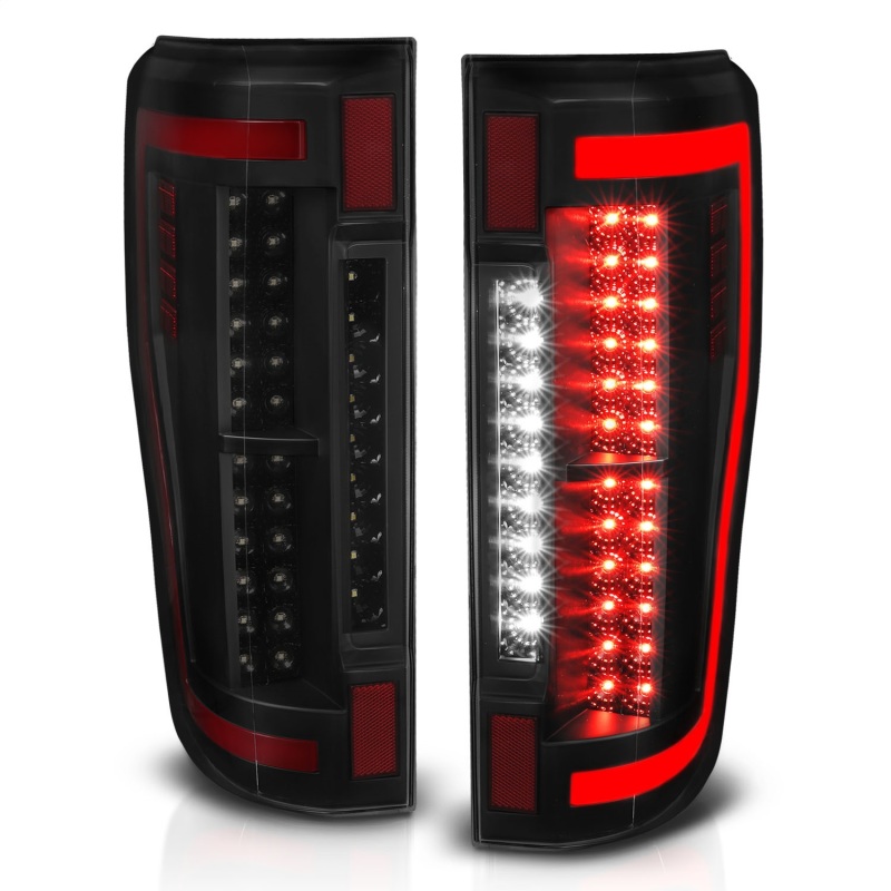 Ford F-350 LED Taillights - ANZO - Black/Smoke - `17-`27