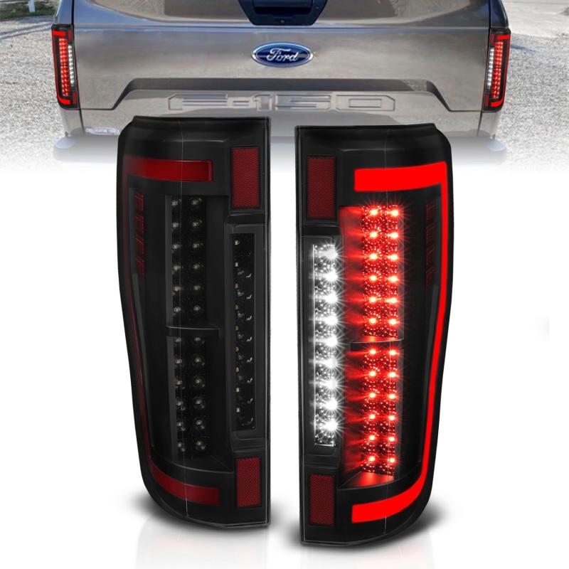 Ford F-350 LED Taillights - ANZO - Black/Smoke - `17-`27