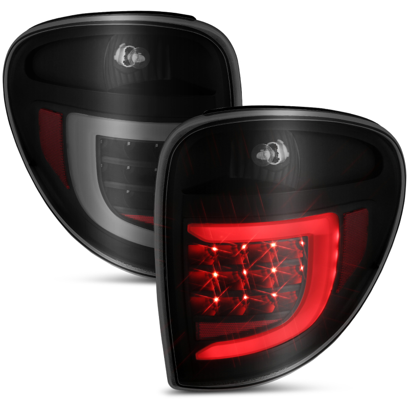 Dodge Grand Caravan LED Taillights - ANZO - Light Bar - Black Housing Smoke Lens - `04-`07