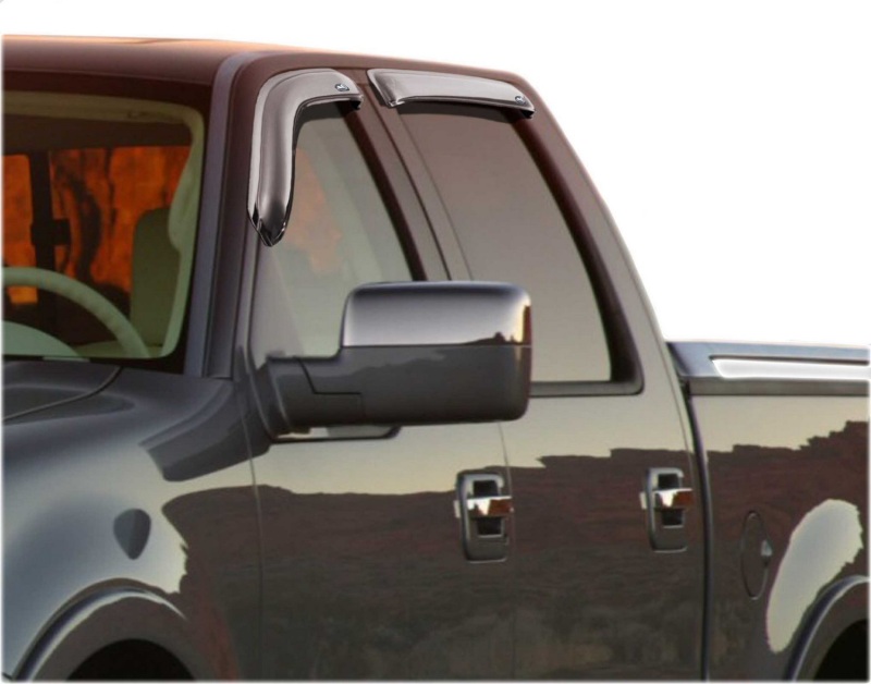 Lincoln Mark LT Wind Deflectors - Front & Rear - AVS - Ventvisor - Outside Mount - Chrome - `06-`08