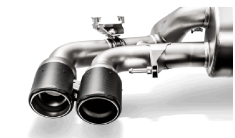 BMW M5 Performance Exhaust - Akrapovic - Evolution Tail Pipe Set w/ Red/White Akrapovic Logo - Carbon - `18-`27