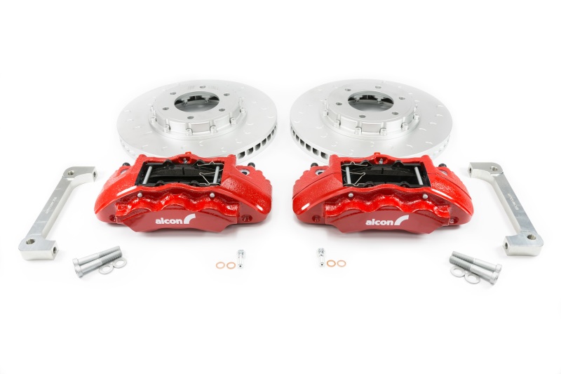 Ford Ranger Big Brake Kit - Front - Alcon - 350x34mm Rotors + 6-Piston Calipers (Kit K61) - Red - `19-`27