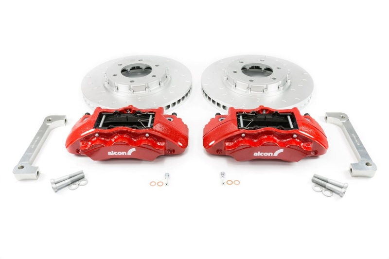 Ford Ranger Big Brake Kit - Front - Alcon - 350x34mm Rotors + 6-Piston Calipers (Kit K61) - Red - `19-`27