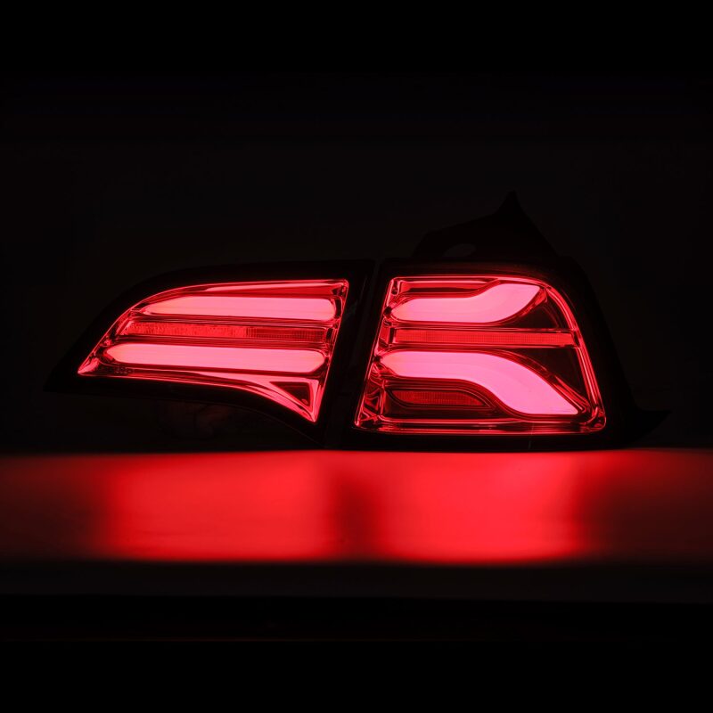 Tesla Model 3 Tail Lights - AlphaRex - PRO-Series LED - Red Smoke - `17-`22