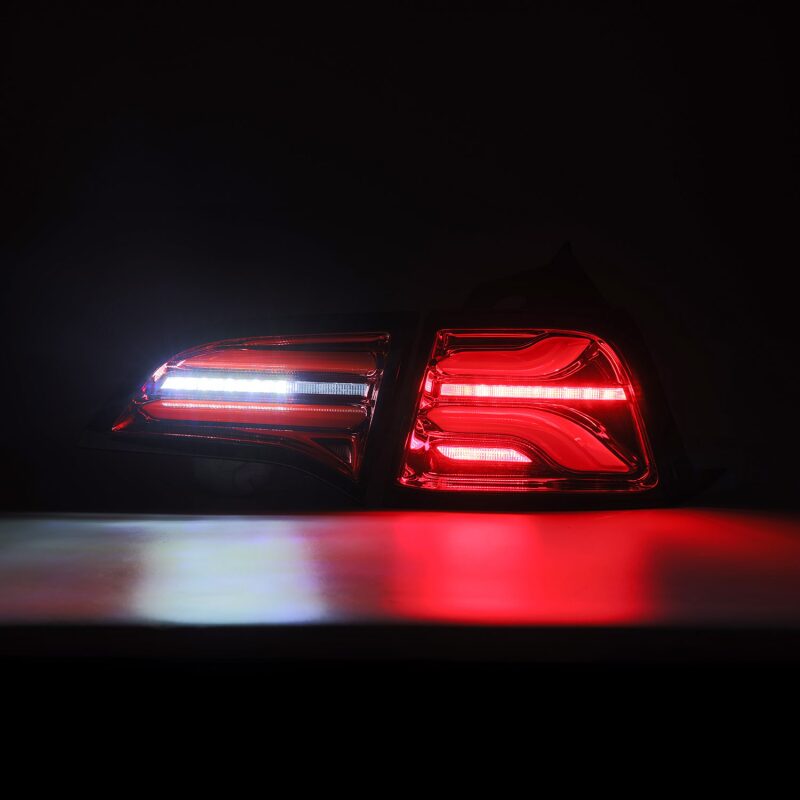 Tesla Model 3 Tail Lights - AlphaRex - PRO-Series LED - Red Smoke - `17-`22