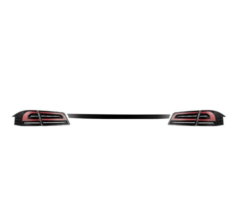 Tesla Model S Tail Lights - AlphaRex - LUXX-Series LED - Black/Red - `12-`21