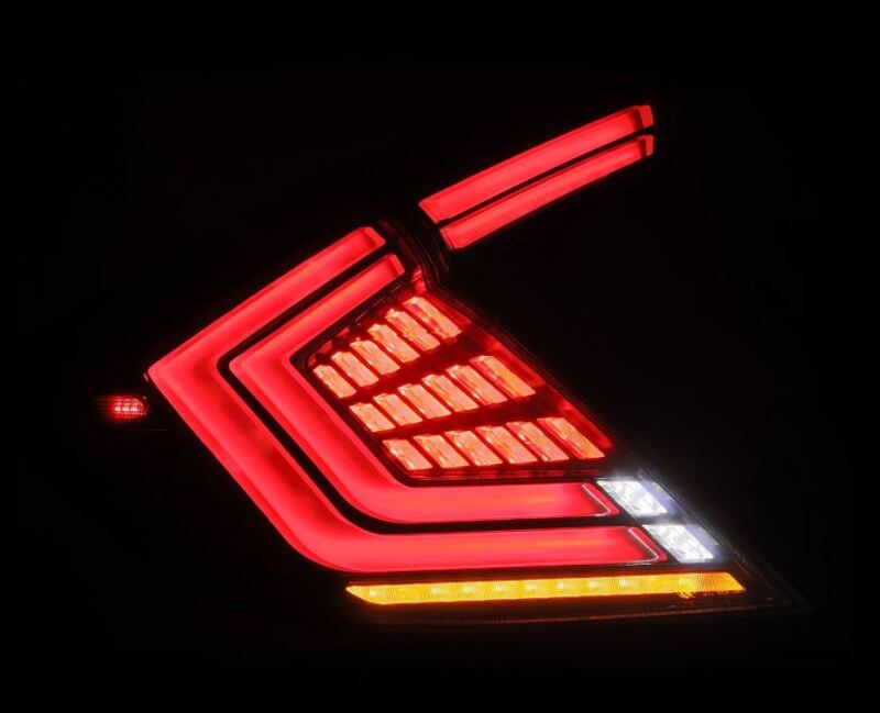 Honda Civic Type-R FK8 Tail Lights - AlphaRex - Nova-Series - Black Smoke - `16-`21
