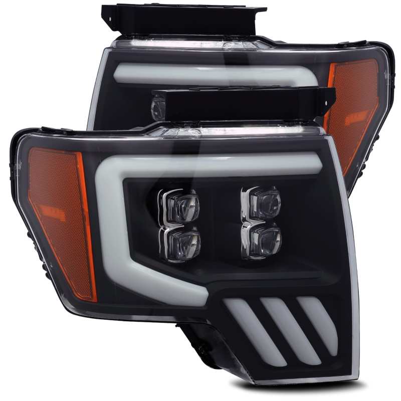 Ford F-150 Headlights - AlphaRex - NOVA LED Proj Headlights Plank Style - Matte Black - `09-`14