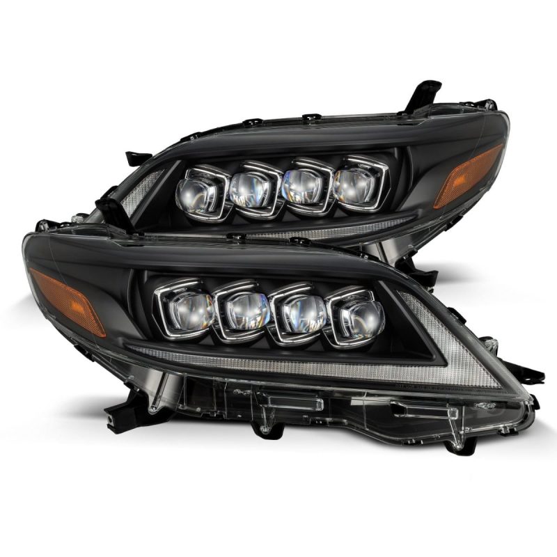 Toyota Sienna Headlights - AlphaRex - NOVA LED Proj Headlights Plank Style - Black - `11-`27