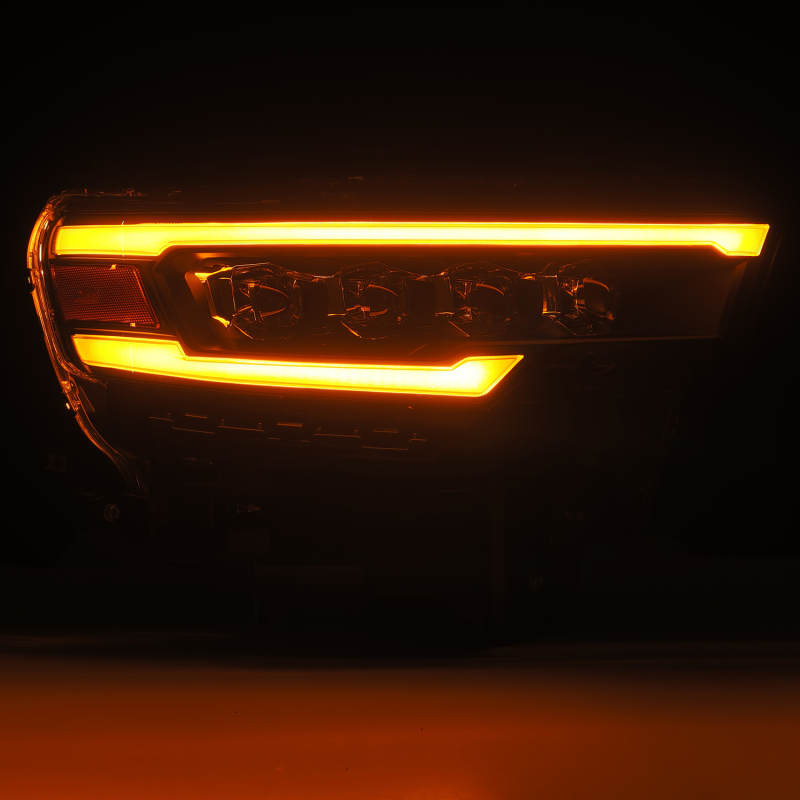 Dodge Ram 1500 Headlights - AlphaRex - NOVA LED Proj Headlights with Activ Lit/Seq Signal/Switchbk DRL - Black - `25-`26