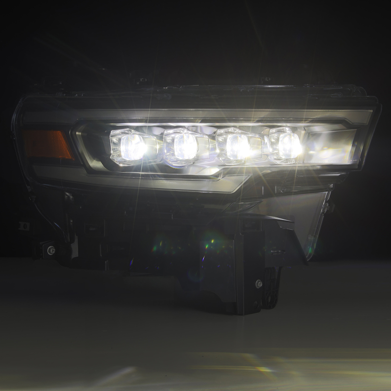 Dodge Ram 1500 Headlights - AlphaRex - NOVA LED Proj Headlights with Activ Lit/Seq Signal/Switchbk DRL - Black - `25-`26
