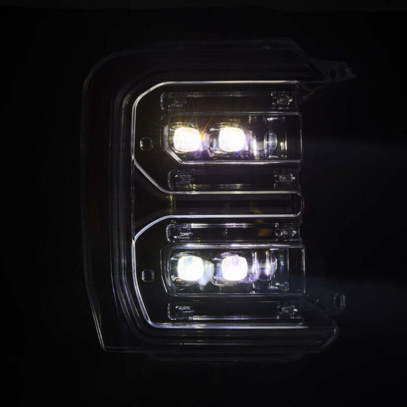 Ford F-250 SD Headlights - AlphaRex - NOVA LED Proj with Active Light/Sequential Signal/Switchback - Alpha Black - `23-`26