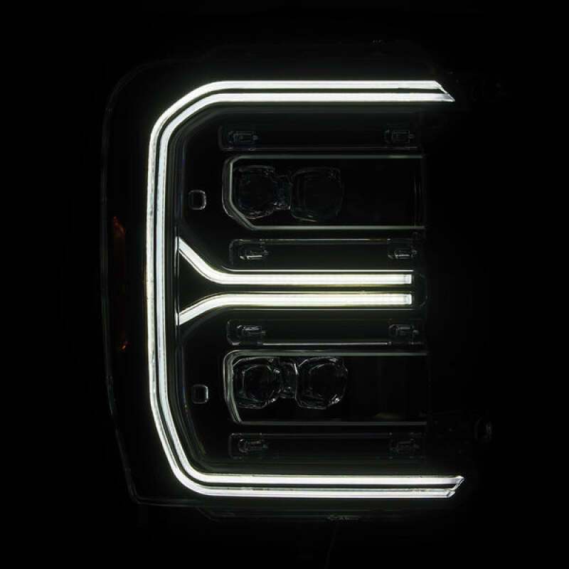 Ford F-250 SD Headlights - AlphaRex - NOVA LED Proj w/Activ Light/Seq Signal/Switchback - Black - `23-`26