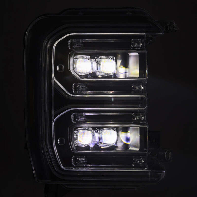 Ford F-250 SD Headlights - AlphaRex - NOVA LED Proj w/Activ Light/Seq Signal/Switchback - Black - `23-`26