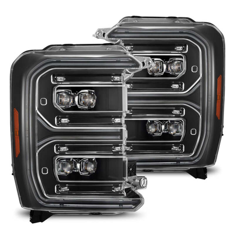 Ford F-250 SD Headlights - AlphaRex - NOVA LED Proj w/Activ Light/Seq Signal/Switchback - Black - `23-`26