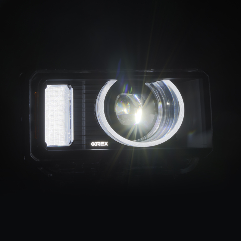 Toyota LC Heritage Headlights - AlphaRex - LUXX LED Proj w/Activ Light/Seq Signal/Switchback - Black - `24-`26