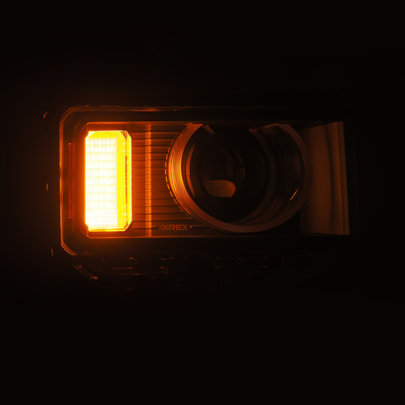Toyota LC Heritage Headlights - AlphaRex - LUXX LED Proj w/Activ Light/Seq Signal/Switchback - Black - `24-`26