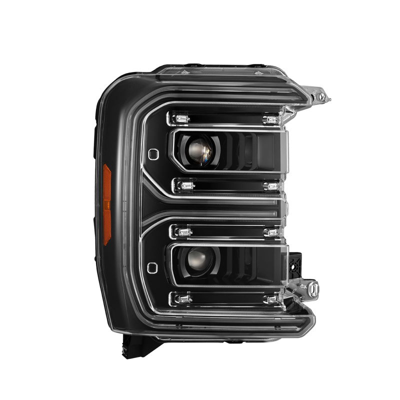 Ford F-250 SD Headlights - AlphaRex - LUXX LED Projector with Active Light/Sequential Signal/Switchback - Alpha Black - `23-`26