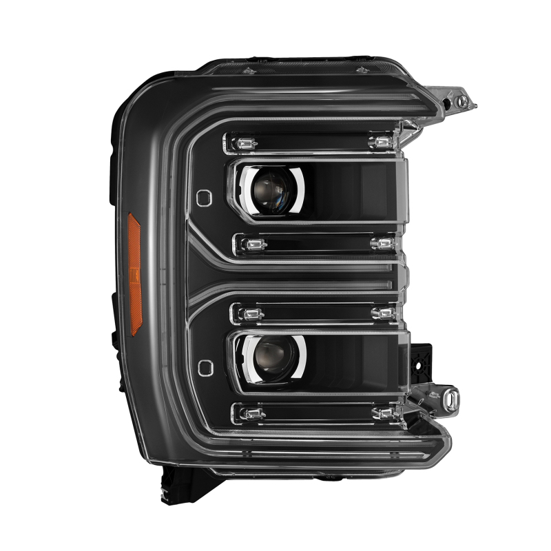 Ford F-250 SD Headlights - AlphaRex - LUXX LED Proj w/ Active Light/Seq Signal/Switchback - Black - `23-`26