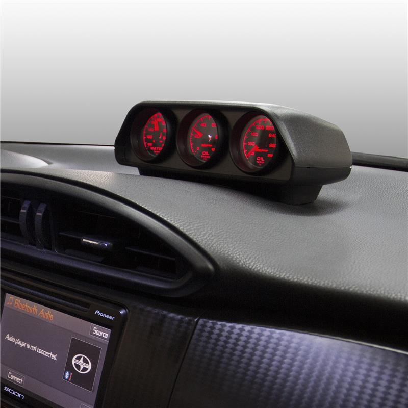 Scion FR S Gauge Pod - AutoMeter - Triple, Direct Fit Dash Top - Black - `13-`27