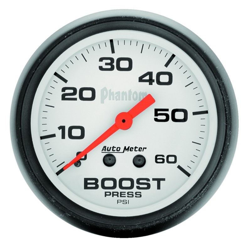 Dodge Ram 3500 Dual A-Pillar Gauge Kit - AutoMeter - Phantom White + Boost 60 PSI / EGT 1600°F - Taupe - `03-`09