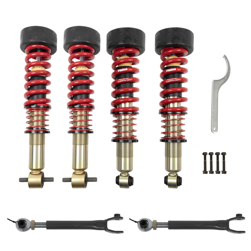 GMC Yukon XL Coilover Suspension Kit - Front + Rear - Belltech - Performance Lowering Kit + Height Adjustable Coilovers - `21-`24
