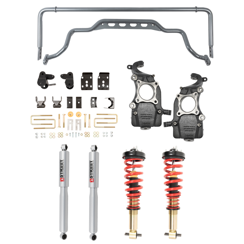 Ford F-150 Coilover Suspension Kit - Front + Rear - Belltech - Height Adjustable Coilovers + Anti-Swaybar - `21-`27