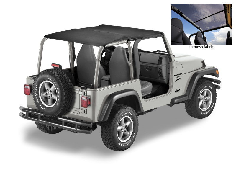 Jeep Wrangler TJ Bikini Top - Bestop - Header Safari - Mesh - `03-`06